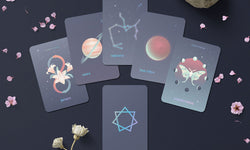 Seventh Sphere Astrology Oracle - Seventh Sphere Astrology Oracle: silver holographic foil stamping on both front and back of cards.