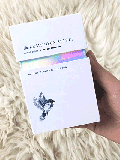 Luminous Spirit Tarot Deck: Holographic tarot cards with minimalist, hand-drawn imagery