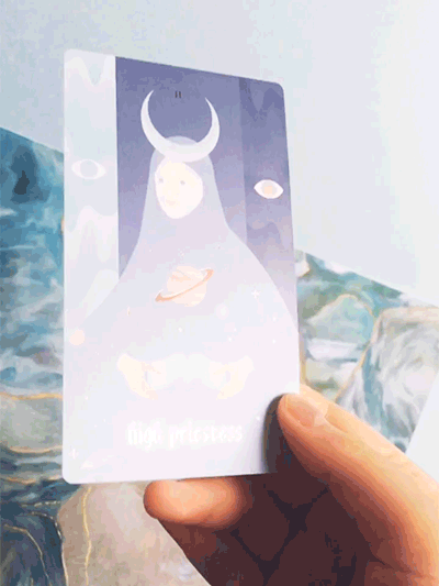 Seventh Sphere Tarot Deck - Full Bleed Cards - Modern and Minimalist Tarot de Marseille Deck with Rose Gold Foil Details and Gradient Pastels