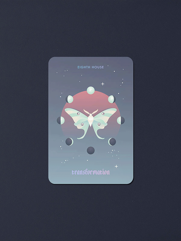 Seventh Sphere Astrology Oracle: silver holographic astrology oracle deck