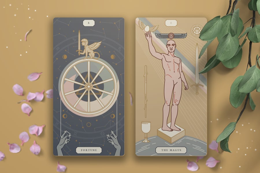Tarot Birth Card Combination Meanings: The Wheel of Fortune & the Magician