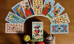 Marseille Cat Tarot - Marseille cat tarot tuck box and selection of cards