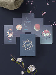 Seventh Sphere Astrology Oracle: silver holographic astrology oracle deck