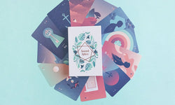 Seventh Sphere Lenormand Deck - Box and cards with pastel gradients and rose gold foil
